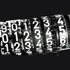 Rodas numeradas de um contador mecânico